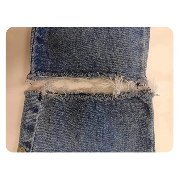 Nicole Miller New York Raw Hem High Rise Embroidered Skinny Ankle Jeans Size 6 - Picture 8 of 12